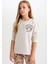 Kız Çocuk Pijama Takım Baskılı Uzun Kollu Üst Desenli Beli Lastikli Uzun Alt D7744A824WN 8