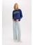 Relax Fit Bisiklet Yaka Baskılı Kalın Sweatshirt D6713AX24WN 11