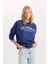 Relax Fit Bisiklet Yaka Baskılı Kalın Sweatshirt D6713AX24WN 12