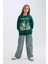 Kız Çocuk Oversize Geniş Kalıp Bisiklet Yaka Baskılı Sweatshirt D7045A824WN 8