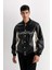 Su İtici Regular Fit Bomber Kolej Yaka Çıtçıt Kapamalı Cepli Mevsimlik Hafif Mont D6242AX25SP 12