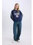 Coool Oversize Geniş Kalıp Bisiklet Yaka Sırt Baskılı Kalın Sweatshirt D5961AX24WN 8