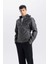 Su İtici Slim Fit Dar Kesim Çıkarılabilir Kapüşonlu Fermuarlı Cepli Suni Deri Ceket Mont R2523AZ25SP 11