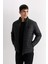 Su İtici Slim Fit Dar Kesim Dik Yaka Fermuarlı Cepli Suni Deri Ceket Mont B3568AX25SP 12