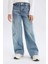 Kız Çocuk Wide Leg Kargo Geniş Paça Jean Pantolon D7386a825sm 12