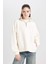 Oversize Geniş Kalıp Fermuarlı Dik Yaka Cepli Basic Düz Kalın Sweatshirt D7206AX24WN 10