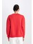 Relax Fit Bisiklet Yaka Baskılı Kalın Kırmızı Sweatshirt D6715AX24WN 12