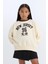 Kız Çocuk 2'li Takım Baskılı Sweatshirt Şort Etek D6454A8NS 11