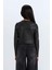 Kız Çocuk Slim Fit Dar Kesim Bisiklet Yaka Parlak Kumaş Fitilli Kaşkorse Uzun Kollu Tişört D5419A824WN 12