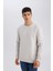 3 İplik Pamuklu Şardonlu İçi Polarlı Regular Fit Bisiklet Yaka Kalın Sweatshirt D7876AXNS 13
