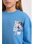 Kız Çocuk Relax Fit Bisiklet Yaka Sırt Baskılı Sweatshirt D6496A8NS 13