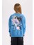 Kız Çocuk Relax Fit Bisiklet Yaka Sırt Baskılı Sweatshirt D6496A8NS 14