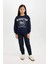 Kız Çocuk Relax Fit Bisiklet Yaka Baskılı Sweatshirt D6493A8NS 8