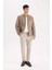 Slim Fit Dar Kesim Dik Yaka Fermuarlı Süet Görünümlü Mevsimlik Baharlık Mont D5977AX25SP 12