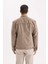Slim Fit Dar Kesim Dik Yaka Fermuarlı Süet Görünümlü Mevsimlik Baharlık Mont D5977AX25SP 17