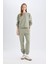 Regular Fit 2'li Takım Sweatshirt Beli Lastikli Jogger Eşofman Altı D8022AXNS 11