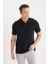 %100 Pamuk Regular Fit Polo Yaka Kısa Kollu Basic Düz Pike Kumaş Siyah Tişört C1293AX25SP 8
