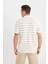 Regular Fit Polo Yaka Çizgili Kısa Kollu Triko Görünümlü Tişört D7941AX25SP 10