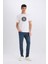 %100 Pamuk Regular Fit Bisiklet Yaka Pamuklu Baskılı Kısa Kollu Tişört D7935AX25SP 8