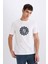 %100 Pamuk Regular Fit Bisiklet Yaka Pamuklu Baskılı Kısa Kollu Tişört D7935AX25SP 9