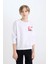 Erkek Çocuk Beyaz Bisiklet Yaka Atatürk Baskılı Nakışlı Sweatshirt D8200A824WN 18