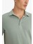 Slim Fit Dar Kesim Polo Yaka Pamuklu Kısa Kollu Tişört 11