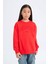 Kız Çocuk Kırmızı Bisiklet Yaka Baskılı Sweatshirt D6627A824AU 8