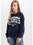 Kız Çocuk Relax Fit Bisiklet Yaka Baskılı Sweatshirt D6626A824AU 9