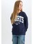 Kız Çocuk Relax Fit Bisiklet Yaka Baskılı Sweatshirt D6626A824AU 10