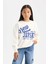 Kız Çocuk Relax Fit Bisiklet Yaka Baskılı Sweatshirt D6615A824AU 6