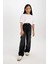 Kız Çocuk Wide Leg Kargo Cepli Geniş Bol Paça Antrasit Jean Pantolon D7177A824WN 8