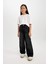 Kız Çocuk Wide Leg Kargo Cepli Geniş Bol Paça Antrasit Jean Pantolon D7177A824WN 10