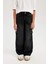 Kız Çocuk Wide Leg Kargo Cepli Geniş Bol Paça Antrasit Jean Pantolon D7177A824WN 11