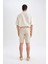 Beli Lastikli Cepli Pamuklu Bermuda Şort D8174AX24SM 12
