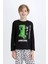 Erkek Çocuk Minecraft Pijama Takımı Uzun Kollu Üst Beli Lastikli Uzun Alt D8101A824WN 8