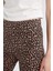 Flare Fit Leopar Desenli Düz Paça Uzun Boy Pantolon D7452AX24AU 11