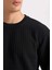 Regular Fit Bisiklet Yaka Jakarlı Basic Düz Sweatshirt D5391AX24AU 11