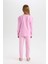 Kız Çocuk Pijama Takımı Baskılı Uzun Kollu Üst Uzun Alt D8191A8NS 10