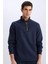 Regular Fit Dik Yaka Yarım Fermuarlı Basic Düz Sweatshirt D7226AX25SP 10