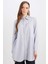 Relax Fit Gömlek Yaka Yırtmaçlı Uzun Kollu Çizgili Gömlek Tunik 6