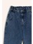 Paperbag Rahat Kesim Yüksek Bel Beli Lastikli Hafif Düz Paça Jean Yıkamalı Pantolon D5886AX24WN 14