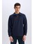 Regular Fit Dik Yaka Yarım Fermuarlı Basic Düz Sweatshirt D7226AX25SP 8