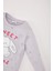 Kız Bebek Pijama Takımı Tavşan Baskılı Uzun Kollu Üst Beli Lastikli Uzun Alt D7163A524WN 8