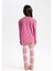 Kız Çocuk Pijama Takımı Baskılı Uzun Kollu Üst Beli Lastikli Uzun Alt D7740A824WN 11