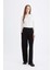 Relax Fit Beli Lastikli Basic Düz Krep Pantolon D6884AX24WN 8