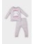 Kız Bebek Pijama Takımı Tavşan Baskılı Uzun Kollu Üst Beli Lastikli Uzun Alt 6
