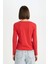 Regular Fit Kare Yaka Basic Düz Fitilli Kaşkorse Uzun Kollu Kırmızı Tişört D7506AX24AU 11
