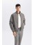 Slim Fit Dar Kesim Dik Yaka Astarlı Fermuarlı Cepli Mevsimlik Baharlık Mont D7338AX25SP 8