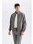 Slim Fit Dar Kesim Dik Yaka Astarlı Fermuarlı Cepli Mevsimlik Baharlık Mont D7338AX25SP 11