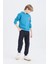 Erkek Çocuk 2'li Takım Kapüşonlu Baskılı Sweatshirt Beli Lastikli Eşofman Altı D6872A824CW 12
